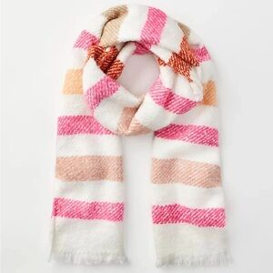 NEW Ann Taylor LOFT Blanket Scarf Striped Oversized Soft & Cozy